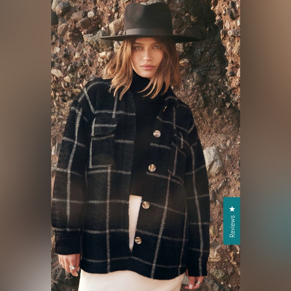 Z Supply Black and White Plaid Jacket
